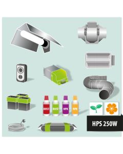 Indoor growing kit HPS agro lamp 250w 4 plants PRO