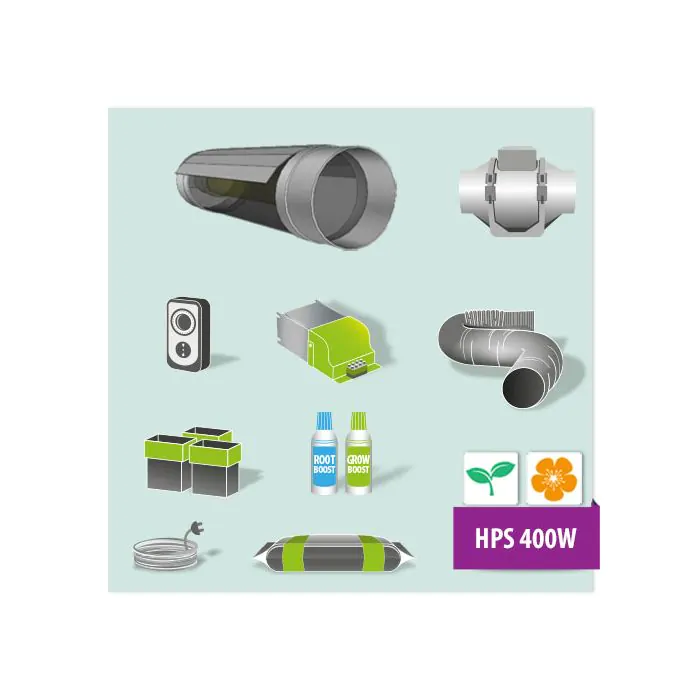 Kit coltivazione indoor cool tube lampada HPS agro 400w 5 piante Completo