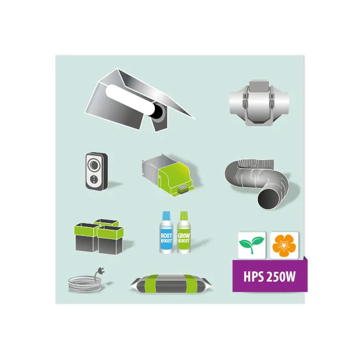 Kit coltivazione lampada HPS AGRO 250w 4 piante Completo