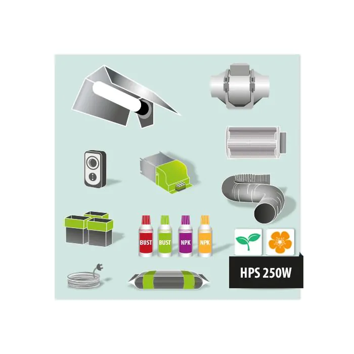 Kit coltivazione indoor lampada HPS agro 250w 4 piante PRO